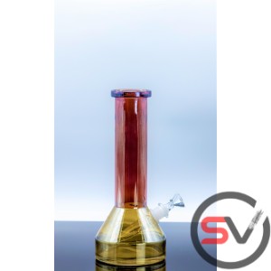 IRIDESCENT GLASS BEAKER WATER PIPE 10inch